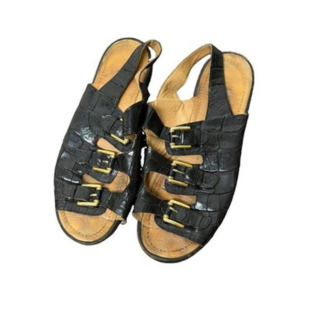MAURI Genuine Alligator Crocodile Leather Italian Men Sandals Size 11